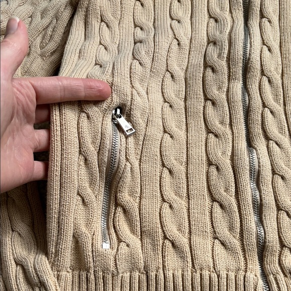 LAUREN Ralph Lauren Beige Cable Knit Sweater XS - Picture 3 of 7